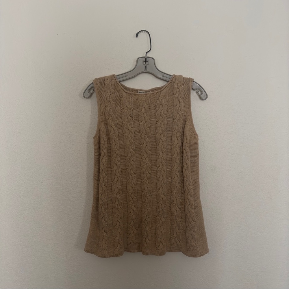 Classic Eddie Bauer tan cable knit tank